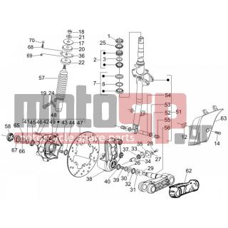 Vespa - LX 150 4T IE E3 2011 - Suspension - Fork / bottle steering - Complex glasses - CM179201 - ΒΙΔΑ TORX M6x22