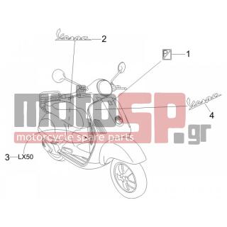 Vespa - LX 50 2T 2007 - Εξωτερικά Μέρη - Signs and stickers