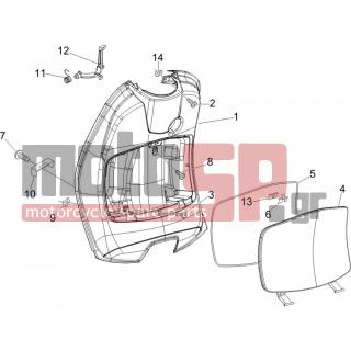 Vespa - LX 50 2T 2009 - Body Parts - Storage Front - Extension mask - 257614 - ΛΑΜΑΚΙ ΝΤΟΥΛ BEVERLY/VESPA GT 200