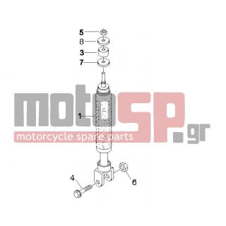 Vespa - LX 50 2T E2 TOURING 2011 - Suspension - Place BACK - Shock absorber - 178150 - ΛΑΣΤΙΧΑΚΙ ΠΙΣ ΑΜΟΡΤΙΣΕΡ