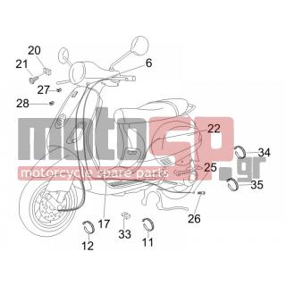 Vespa - LX 50 4T 2009 - Frame - cables - 564629 - ΛΑΜΑΚΙ ΠΙΣΩ ΜΑΡΚ VX/R-X8