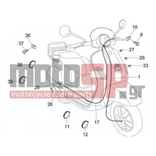 Vespa - LXV 125 4T E3 2009 - Frame - cables - 564645 - ΛΑΜΑΚΙ ΣΤΗΡ ΝΤΙΖΑΣ ΠΙΣΩ ΦΡ FLY-LX-X8