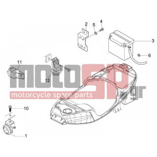 Vespa - LXV 125 4T E3 2006 - Electrical - Relay - Battery - Horn - 434541 - ΒΙΔΑ M6X16 SCOOTER CL10,9