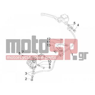 Vespa - LXV 125 4T NAVY E3 2008 - Brakes - brake lines - Brake Calipers - 127927 - ΦΛΑΝΤΖΑ ΒΙΔΑΣ ΜΑΡΚ #10x#14x1
