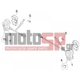 Vespa - LXV 50 2T 2006 - Electrical - Switchgear - Switches - Buttons - Switches - 581901 - ΒΑΣΗ ΔΙΑΚΟΠΤΗ DNA ΑΡΙΣΤ