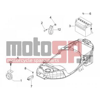 Vespa - LXV 50 2T 2009 - Electrical - Relay - Battery - Horn - 436788 - ΒΙΔΑ M6X14 ΤΑΠΑΣ ΚΥΛΙΝΔΡ ΤΕΝΤ ΚΑΔ GP800