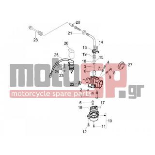 Vespa - LXV 50 2T NAVY 2007 - Engine/Transmission - CARBURETOR accessories - 484704 - ΣΚΑΦΗ ΚΑΡΜΠ SCOOTER 50 2T D/RTO ΜΕ ΖΗΚΛ