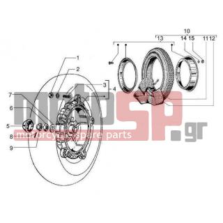 Vespa - PX 125 2016 - Frame - rear wheel - 650028M - ΑΕΡΟΘΑΛΑΜΟΣ 300/350-10 AWA