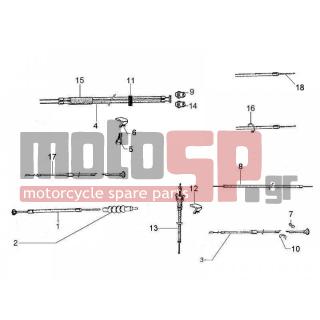 Vespa - PX 150 2014 - Frame - cables - 269273 - ΛΑΜΑΚΙ ΣΤΗΡΙΞΗΣ ΜΑΡΚΟΥΤΣΙ Χ8