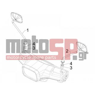 Vespa - S 125 4T E3 2007 - Frame - Mirror / s - 655115 - ΒΑΣΗ ΚΑΘΡΕΠΤΗ VESPA S 50/125-RUN SP-ST