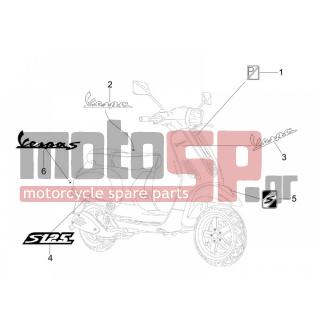 Vespa - S 125 4T E3 2008 - Body Parts - Signs and stickers - 656231 - ΣΗΜΑ ΠΛΕΥΡΟΥ VESPA 