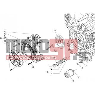 Vespa - S 125 4T IE E3 COLLEGE 2009 - Engine/Transmission - COVER flywheel magneto - FILTER oil - 287913 - ΓΡΑΝΑΖΙ ΤΡ ΛΑΔ SCOOTER 50300 CC 4T