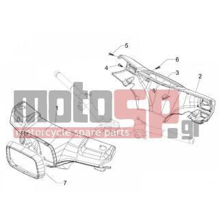 Vespa - S 125 4T IE E3 COLLEGE 2009 - Body Parts - COVER steering - 270793 - ΒΙΔΑ D3,8x16