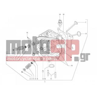 Vespa - S 150 4T 2V IE E3 COLLAGE 2010 - Engine/Transmission - Group head - valves - 874755 - ΚΕΦΑΛΗ ΚΥΛΙΝΔΡΟΥ LIB 125-150-LX-S MY11