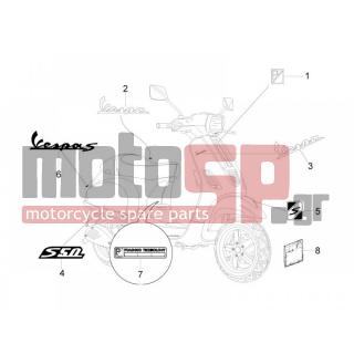 Vespa - S 50 2T COLLEGE 2011 - Body Parts - Signs and stickers - 654821 - ΣΗΜΑ ΠΟΥΛΑΔΑΣ VESPA 