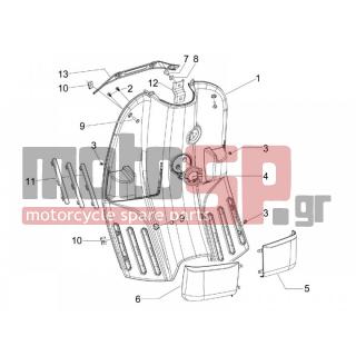 Vespa - S 50 2T COLLEGE 2012 - Body Parts - Storage Front - Extension mask - 65429400AI - ΚΟΝΣΟΛΑ VESPA S 50-125 ARANCIO 938 ΑΡΙΣΤ