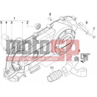 Vespa - S 50 4T 4V COLLEGE 2010 - Engine/Transmission - COVER sump - the sump Cooling - 82521R - ΡΟΥΛΕΜΑΝ ΚΑΠΑΚ ΚΙΝ SCOOT50/100 28X8X9