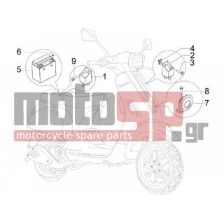 Vespa - S 50 4T 4V COLLEGE 2010 - Electrical - Relay - Battery - Horn - 58115R - ΡΕΛΕ ΜΙΖΑΣ BE-RU FL-GT-Χ7-X8 12V-80Amp