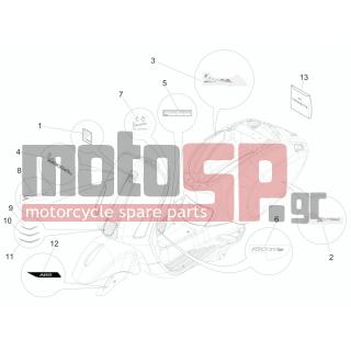 Vespa - SPRINT 150 4T 3V IE 2015 - Body Parts - Signs and stickers - 672060 - ΣΗΜΑ ΠΟΔΙΑΣ 