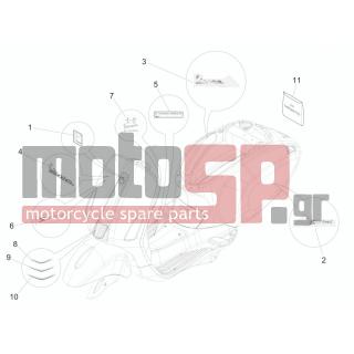 Vespa - SPRINT 50 2T 2V 2014 - Εξωτερικά Μέρη - Signs and stickers - 656219 - ΣΗΜΑ ΠΟΔΙΑΣ 